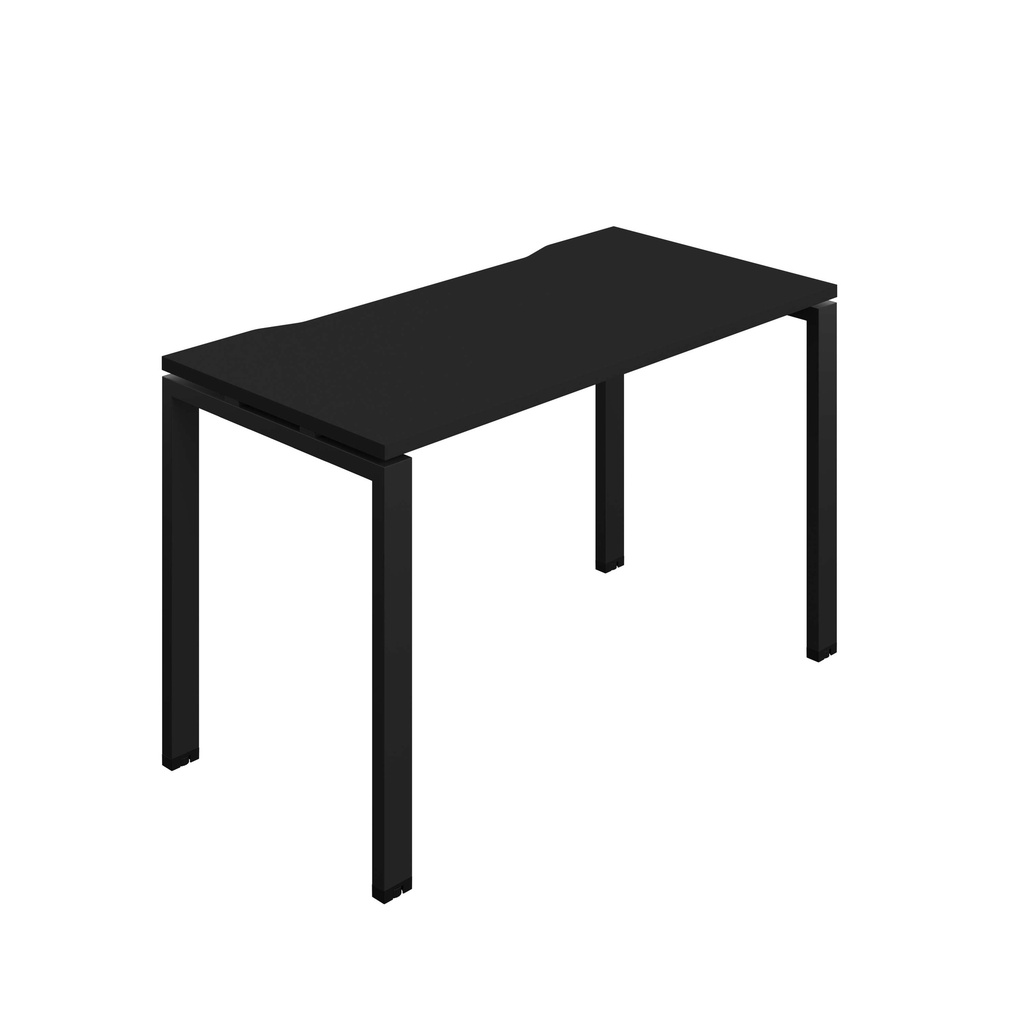 Synergy Bench With Cut Out: 1 Person (Fsc) | Goal Post Leg | 1200 X 700 | Black/Black
