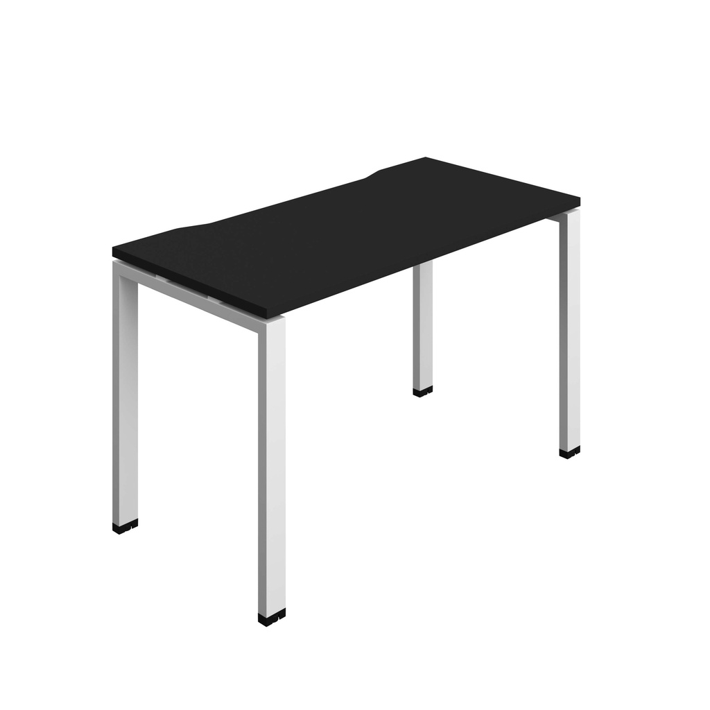 Synergy Bench With Cut Out: 1 Person (Fsc) | Goal Post Leg | 1200 X 700 | Black/White