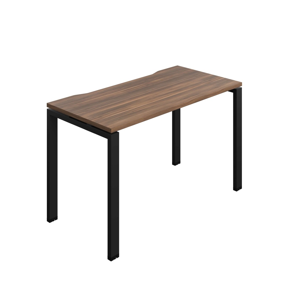Synergy Bench With Cut Out: 1 Person (Fsc) | Goal Post Leg | 1200 X 700 | Dark Walnut/Black