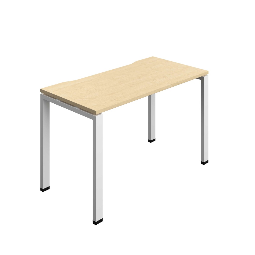 Synergy Bench With Cut Out: 1 Person (Fsc) | Goal Post Leg | 1200 X 700 | Maple/White