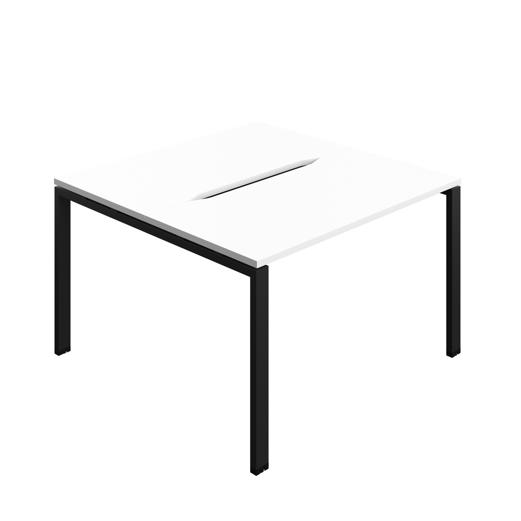 Synergy Bench With Cut Out: 2 Person (Fsc) | Goal Post Leg | 1200 X 700 | White/Black