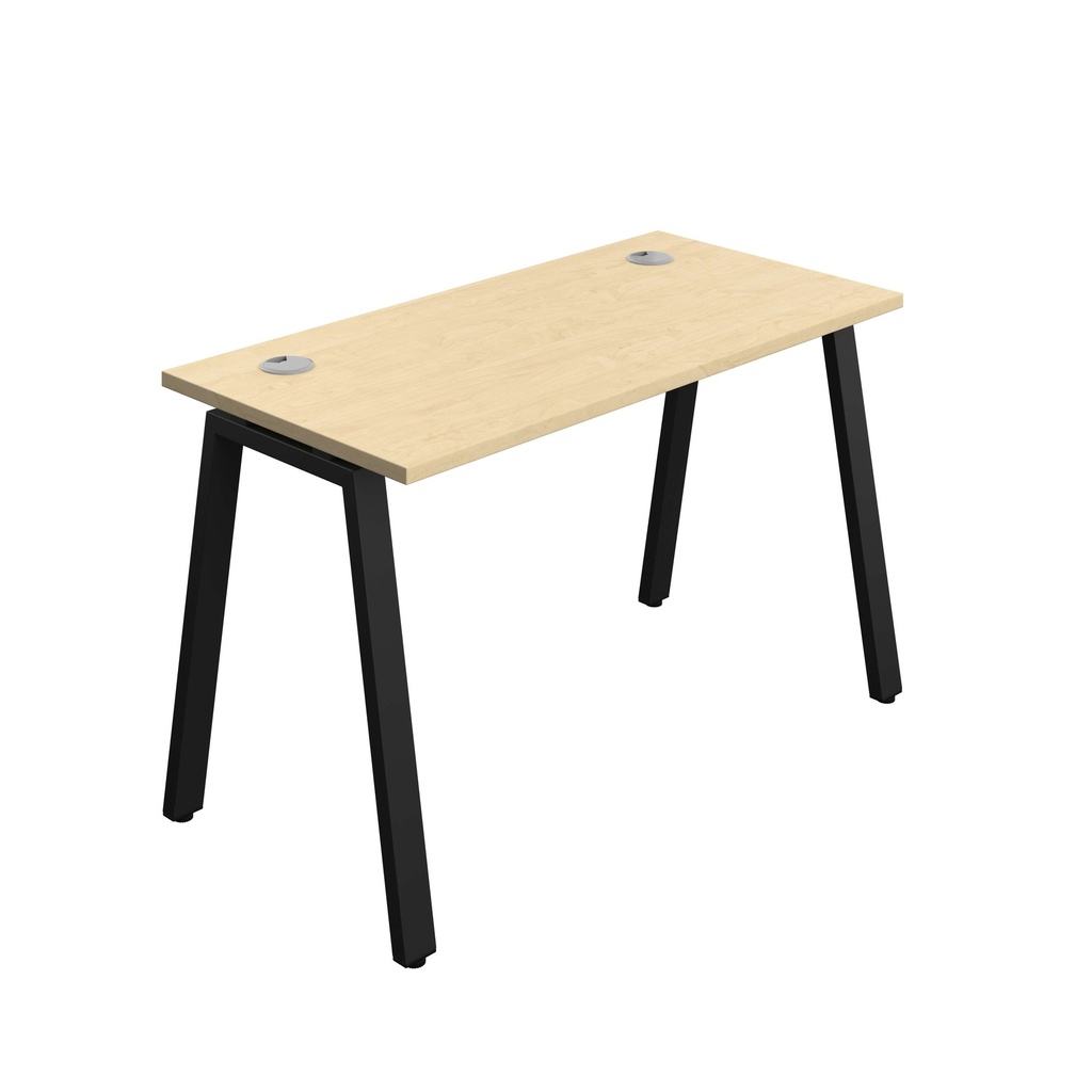 Synergy Bench With Cable Ports: 1 Person (Fsc) | A-Frame Leg | 1200 X 700 | Maple/Black