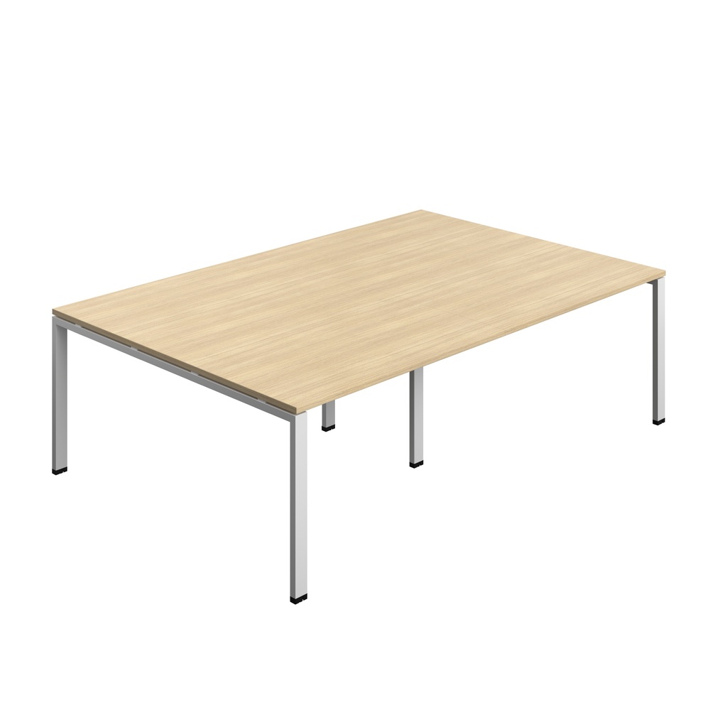 Synergy|Meeting Table|Goal Post|2400X1600|Nova Oak-Silver