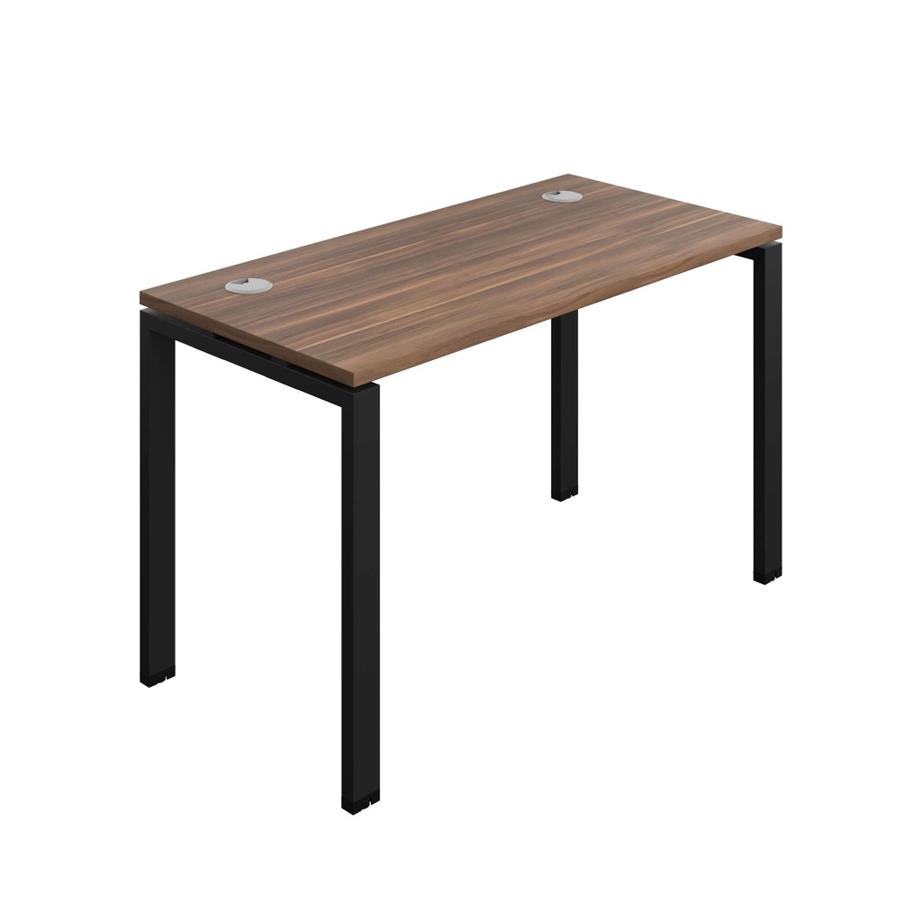Synergy Bench With Cable Ports: 1 Person (Fsc) | Goal Post Leg | 1200 X 700 | Dark Walnut/Black