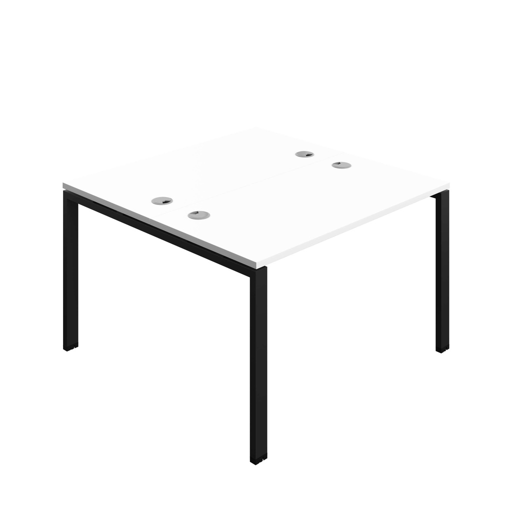Synergy Bench With Cable Ports: 2 Person (Fsc) | Goal Post Leg | 1200 X 700 | White/Black