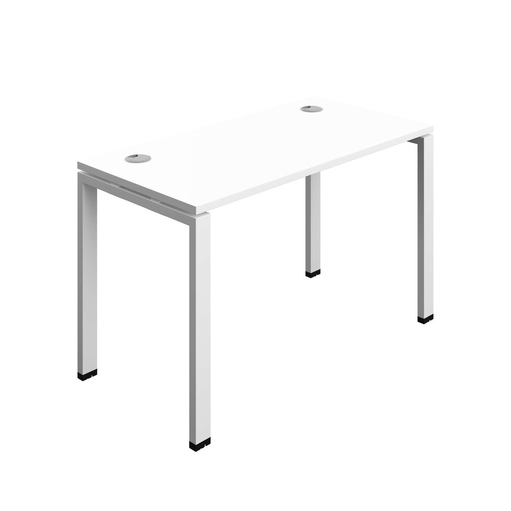 Synergy Bench With Cable Ports: 1 Person (Fsc) | Goal Post Leg | 1200 X 700 | White/White