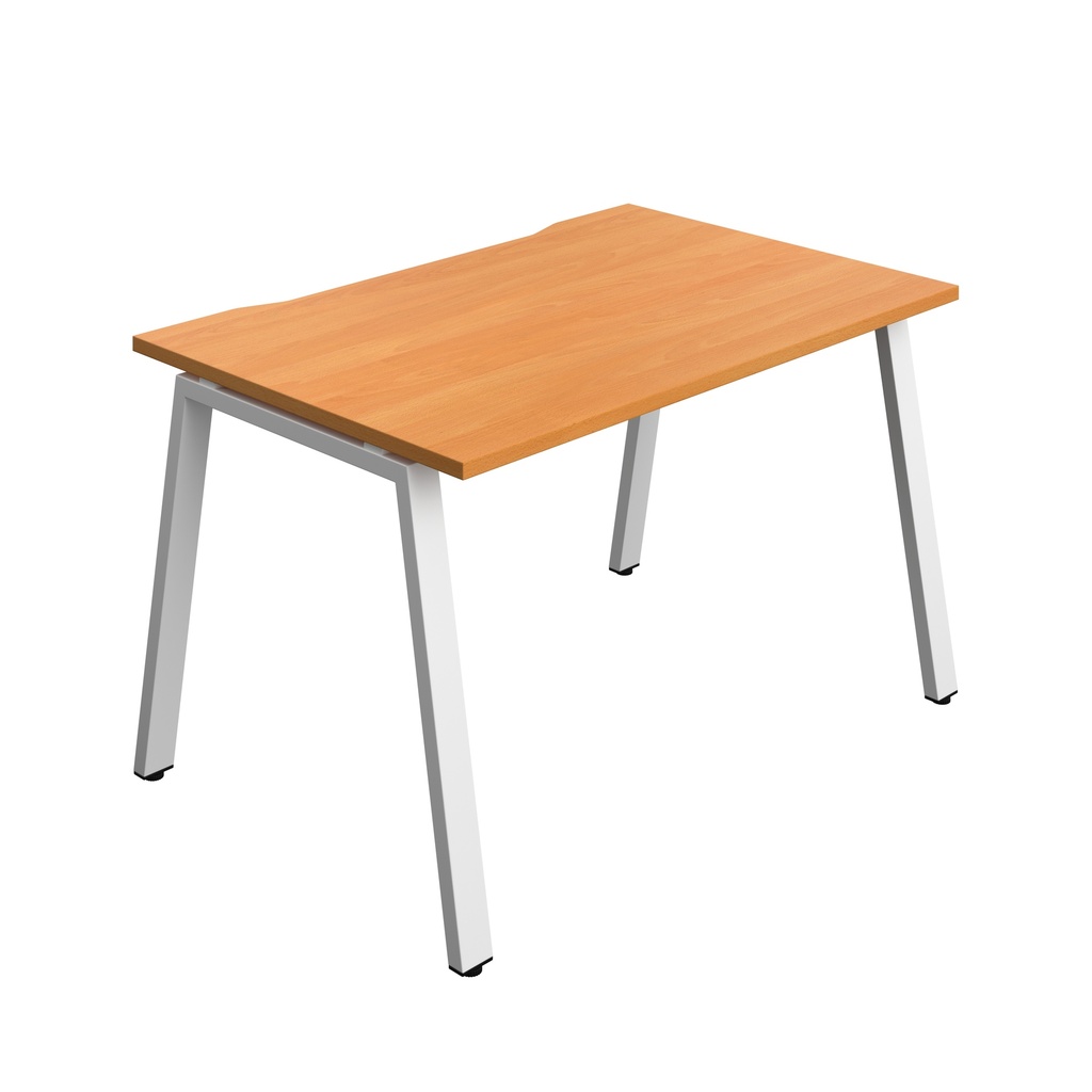 Synergy|1P Bench Desk|Cut Out|A-Frame|1200X800|Beech-White
