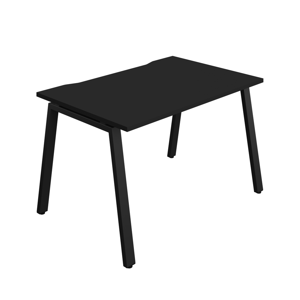 Synergy Bench With Cut Out: 1 Person (Fsc) | A-Frame Leg | 1200 X 800 | Black/Black
