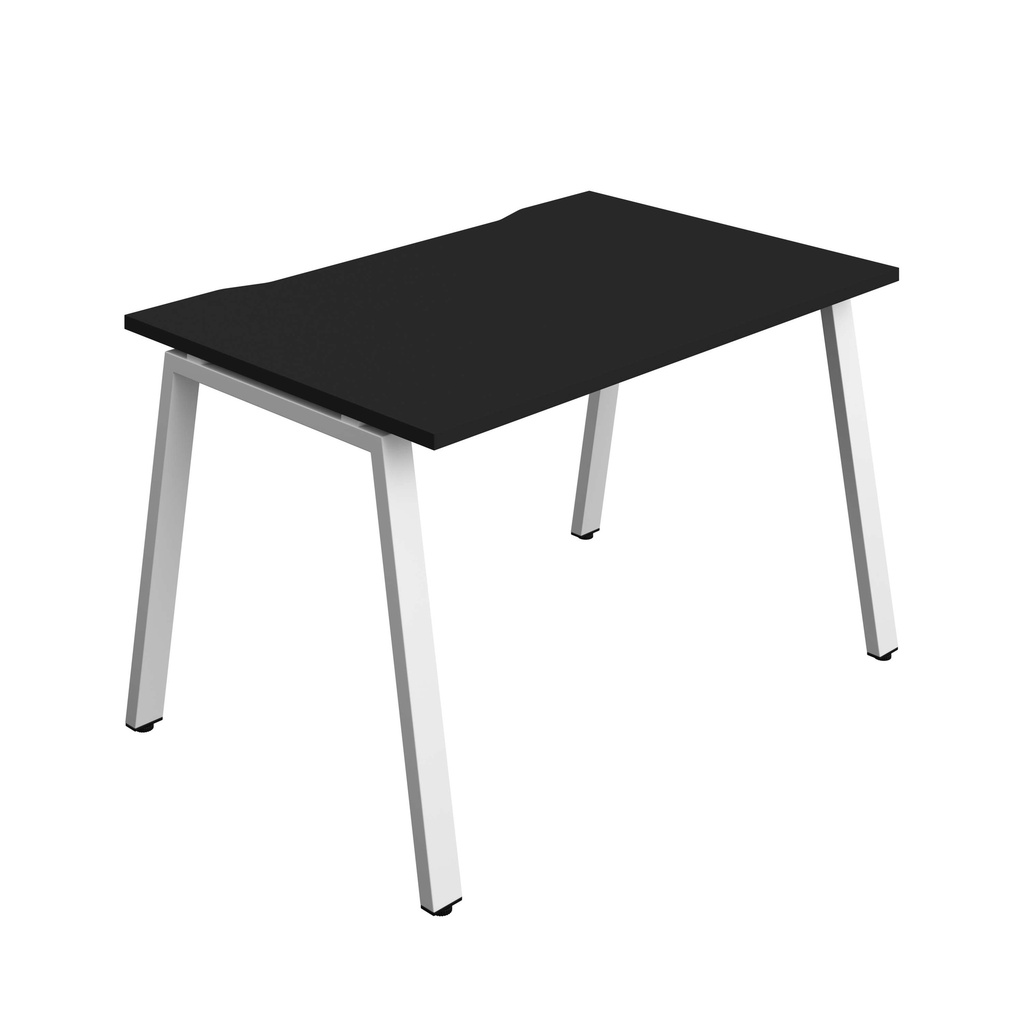 Synergy Bench With Cut Out: 1 Person (Fsc) | A-Frame Leg | 1200 X 800 | Black/White