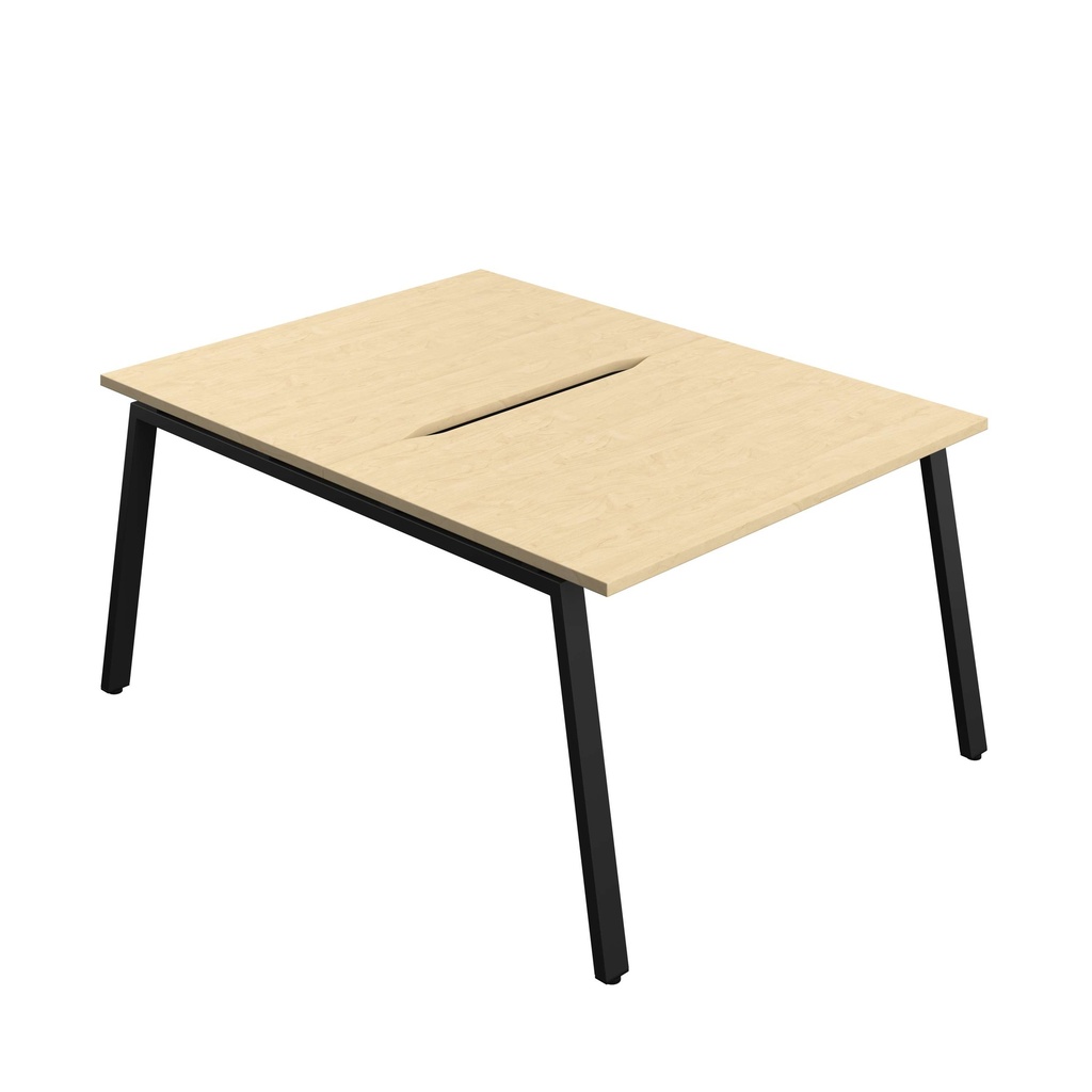 Synergy Bench With Cut Out: 2 Person (Fsc) | A-Frame Leg | 1200 X 800 | Maple/Black