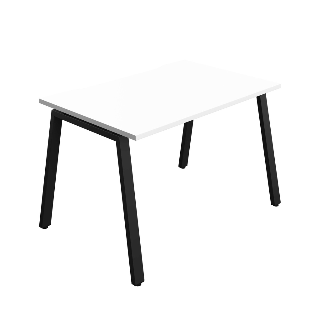 Synergy Bench With Cut Out: 1 Person (Fsc) | A-Frame Leg | 1200 X 800 | White/Black