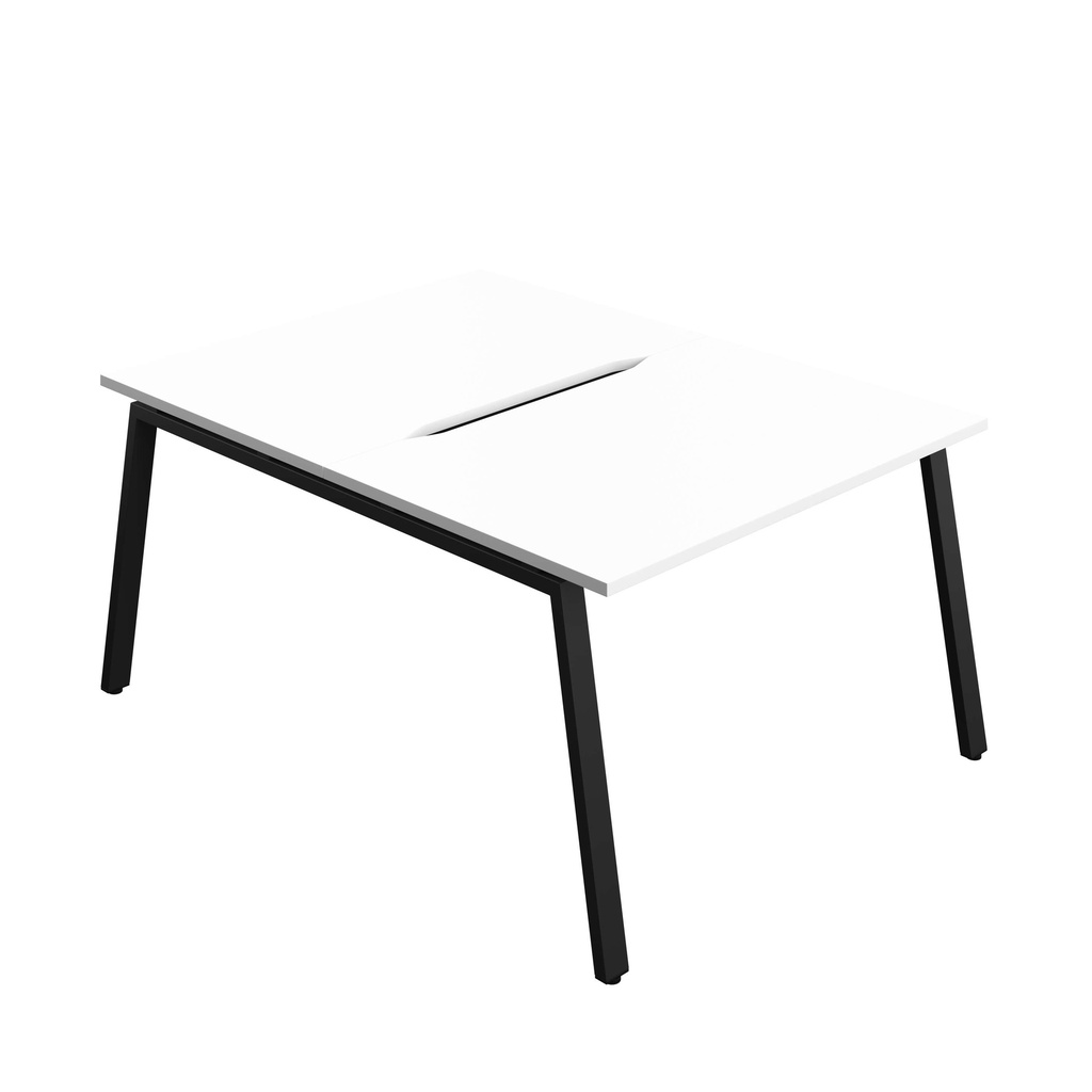 Synergy Bench With Cut Out: 2 Person (Fsc) | A-Frame Leg | 1200 X 800 | White/Black