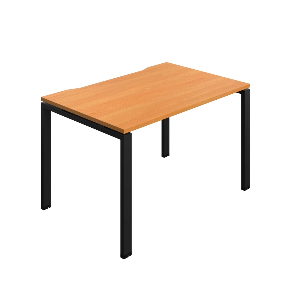 Synergy Bench With Cut Out: 1 Person (Fsc) | Goal Post Leg | 1200 X 800 | Beech/Black