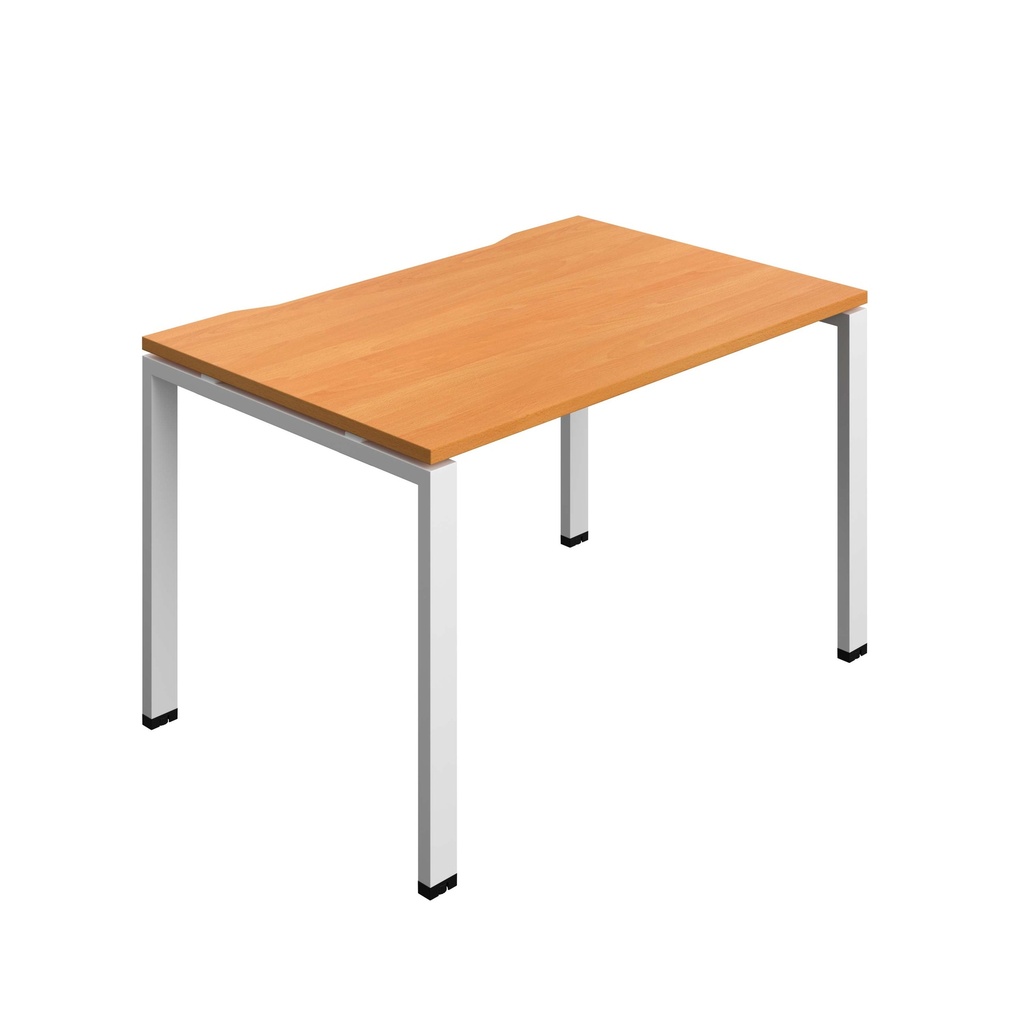 Synergy Bench With Cut Out: 1 Person (Fsc) | Goal Post Leg | 1200 X 800 | Beech/White