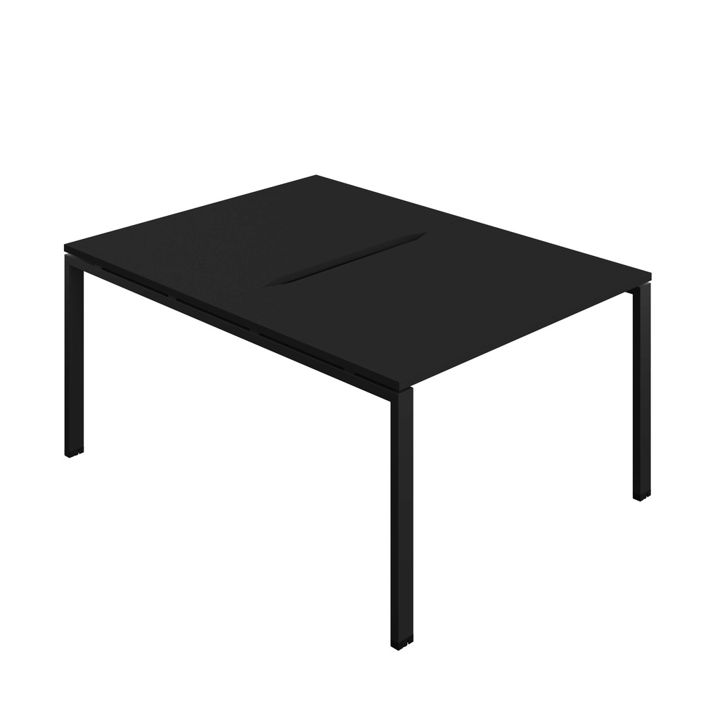 Synergy Bench With Cut Out: 2 Person (Fsc) | Goal Post Leg | 1200 X 800 | Black/Black