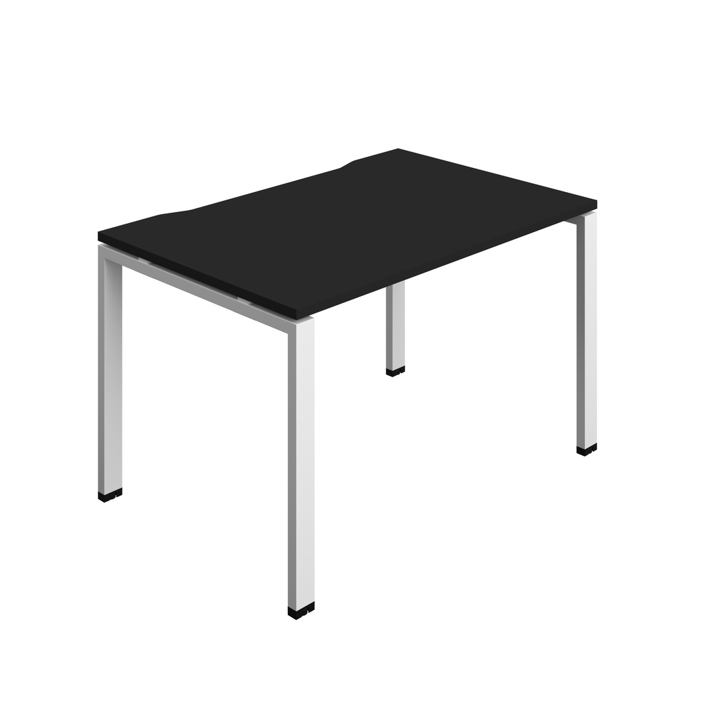 Synergy Bench With Cut Out: 1 Person (Fsc) | Goal Post Leg | 1200 X 800 | Black/White