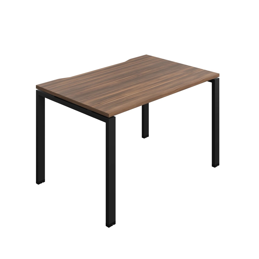 Synergy Bench With Cut Out: 1 Person (Fsc) | Goal Post Leg | 1200 X 800 | Dark Walnut/Black