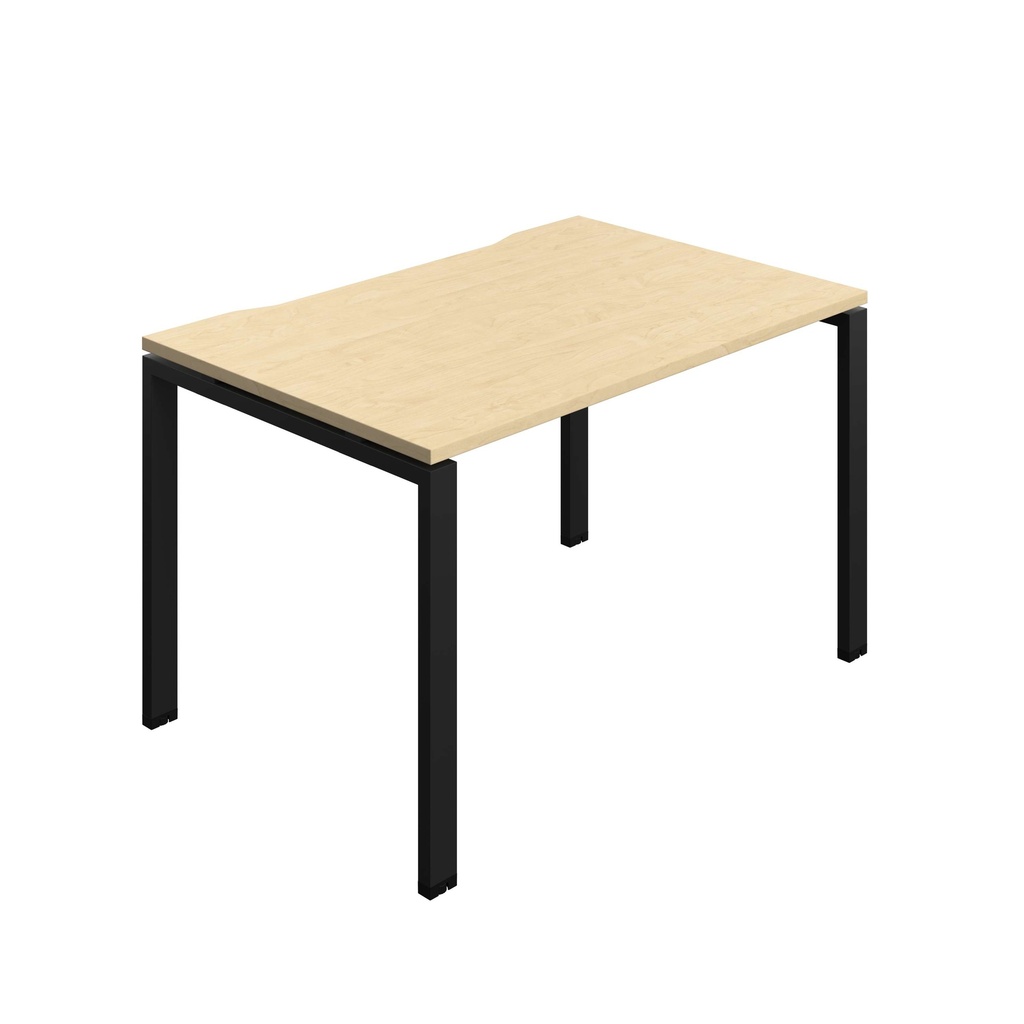 Synergy Bench With Cut Out: 1 Person (Fsc) | Goal Post Leg | 1200 X 800 | Maple/Black