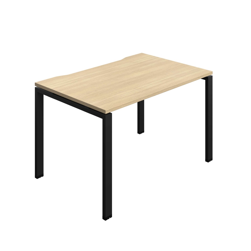 Synergy Bench With Cut Out: 1 Person (Fsc) | Goal Post Leg | 1200 X 800 | Nova Oak/Black