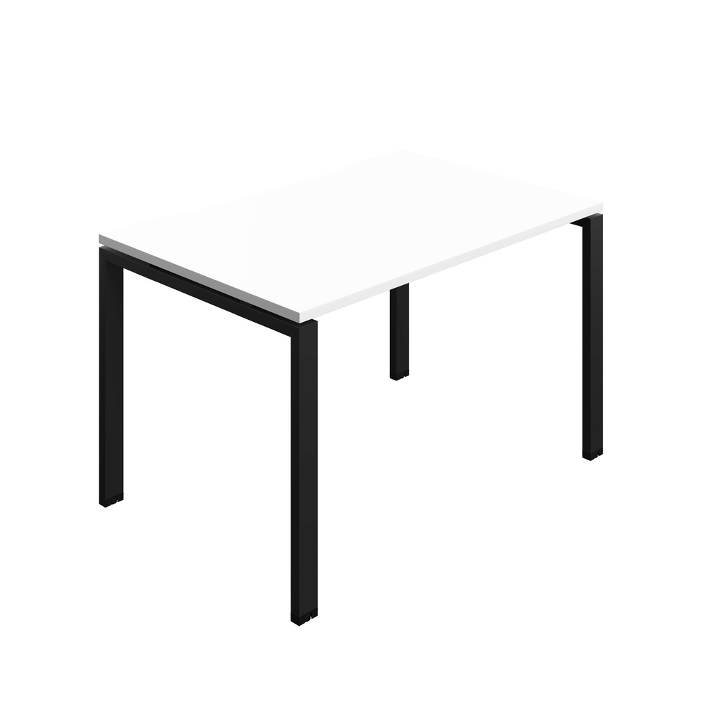 Synergy Bench With Cut Out: 1 Person (Fsc) | Goal Post Leg | 1200 X 800 | White/Black