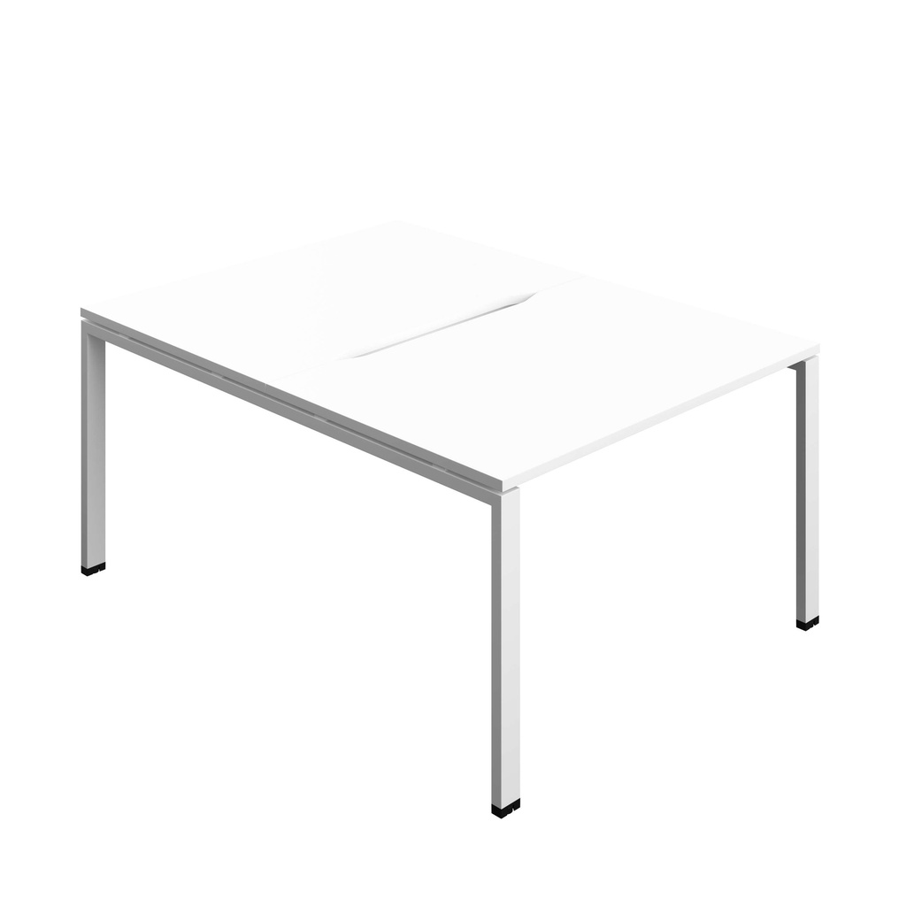 Synergy Bench With Cut Out: 2 Person (Fsc) | Goal Post Leg | 1200 X 800 | White/White
