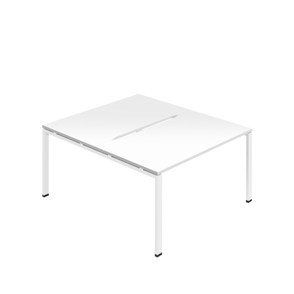 Synergy|2P Bench Desk|Cut Out|Goal Post|1200X800|White-White