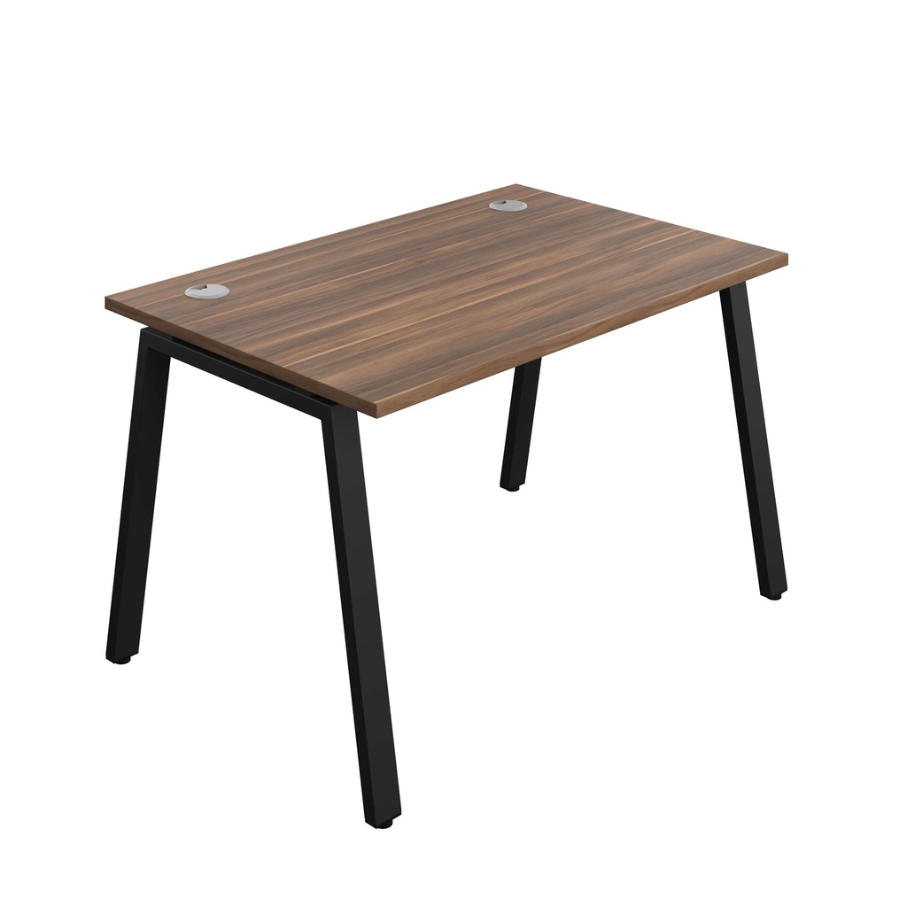 Synergy Bench With Cable Ports: 1 Person (Fsc) | A-Frame Leg | 1200 X 800 | Dark Walnut/Black