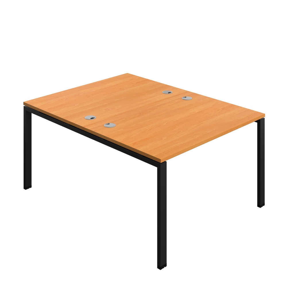 Synergy|2P Bench Desk|Cable Ports|Goal Post|1200X800|Beech-Black