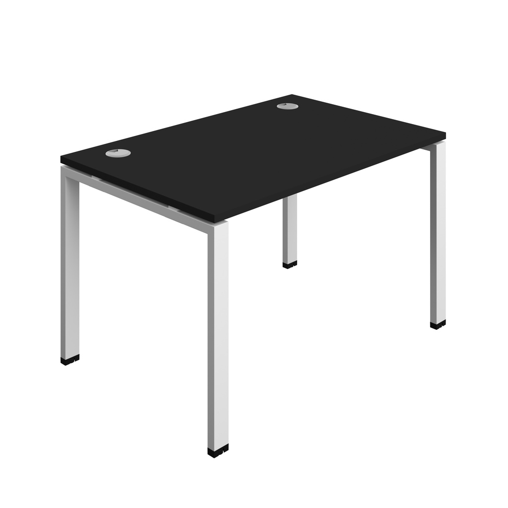 Synergy|1P Bench Desk|Cable Ports|Goal Post|1200X800|Black-White