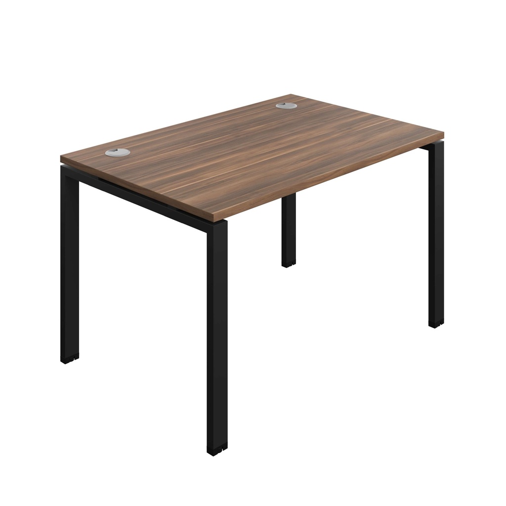 Synergy Bench With Cable Ports: 1 Person (Fsc) | Goal Post Leg | 1200 X 800 | Dark Walnut/Black