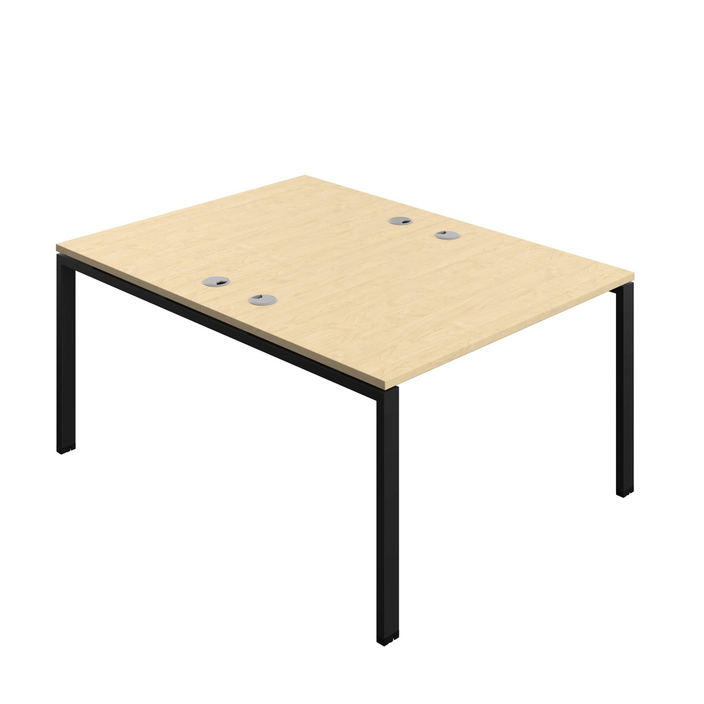 Synergy Bench With Cable Ports: 2 Person (Fsc) | Goal Post Leg | 1200 X 800 | Maple/Black