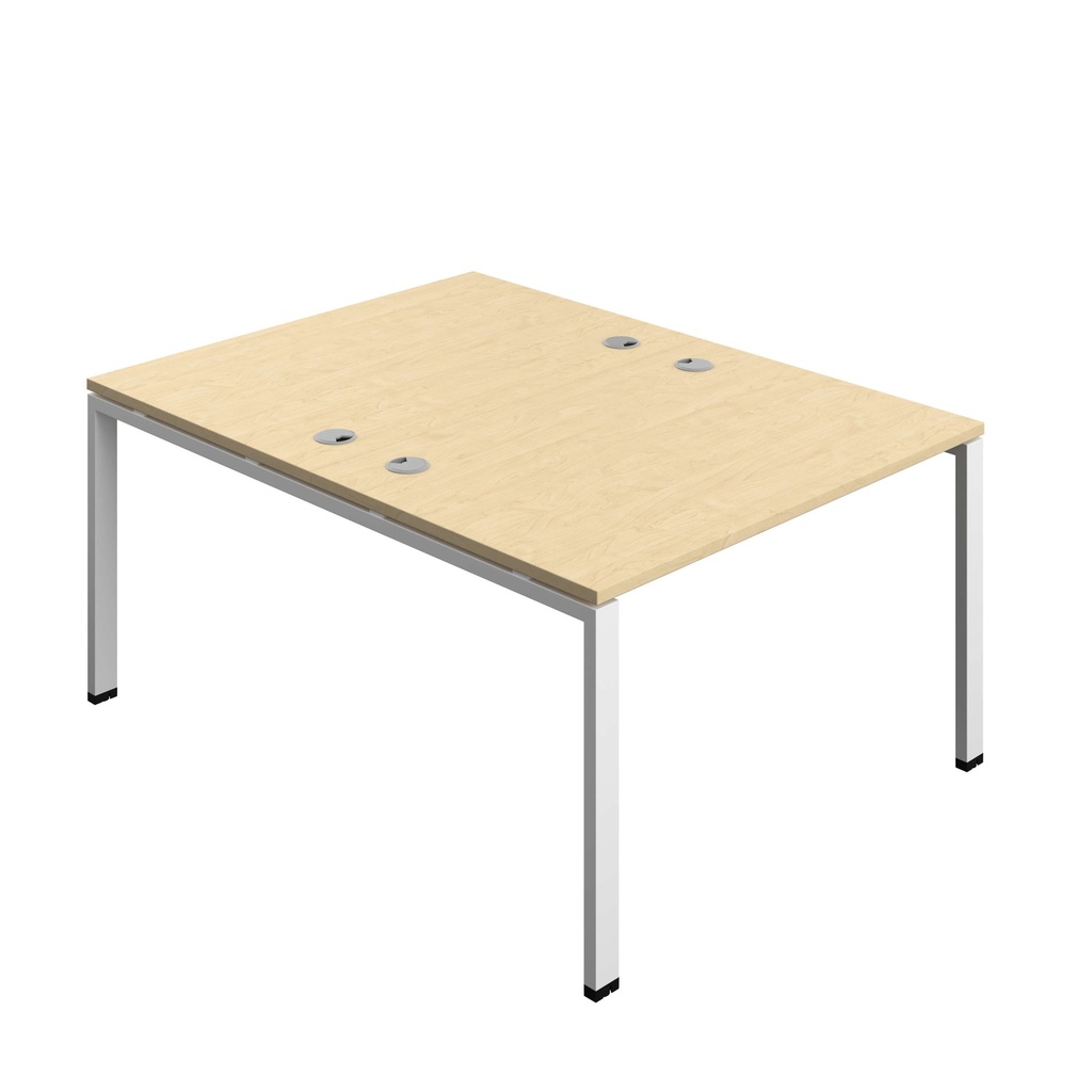 Synergy Bench With Cable Ports: 2 Person (Fsc) | Goal Post Leg | 1200 X 800 | Maple/White