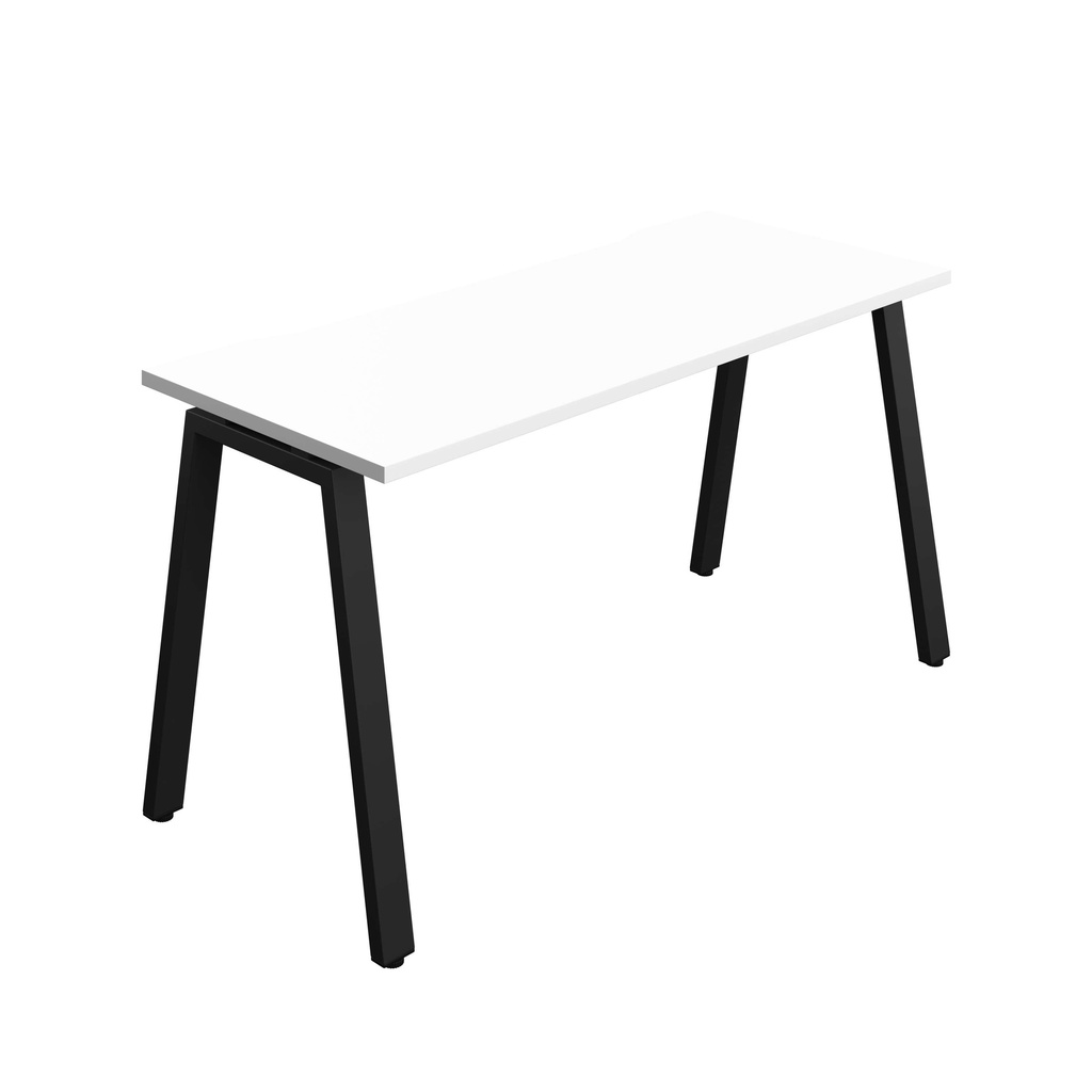 Synergy Bench With Cut Out: 1 Person (Fsc) | A-Frame Leg | 1400 X 600 | White/Black