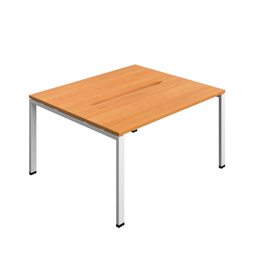 Synergy|2P Bench Desk|Cut Out|Goal Post|1400X600|Beech-White