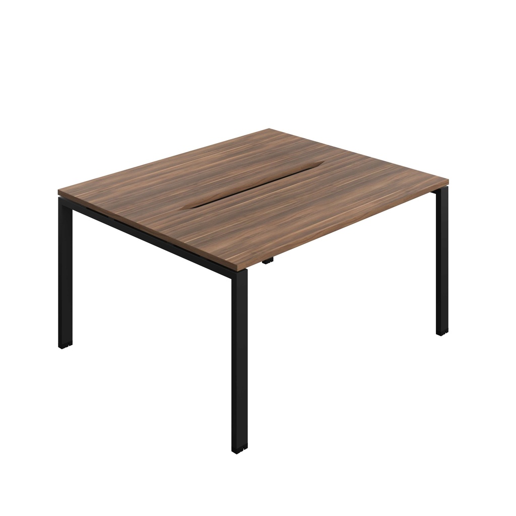 Synergy Bench With Cut Out: 2 Person (Fsc) | Goal Post Leg | 1400 X 600 | Dark Walnut/Black