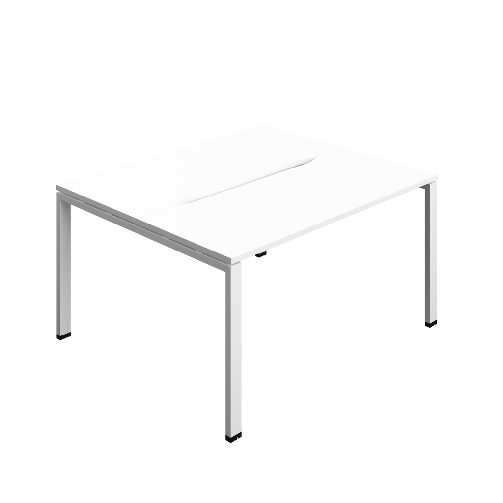 Synergy Bench With Cut Out: 2 Person (Fsc) | Goal Post Leg | 1400 X 600 | White/White
