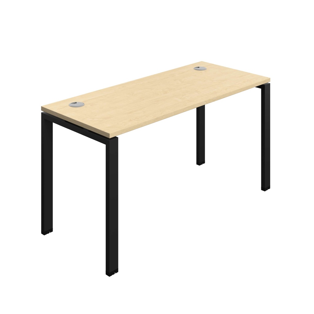 Synergy Bench With Cable Ports: 1 Person (Fsc) | Goal Post Leg | 1400 X 600 | Maple/Black
