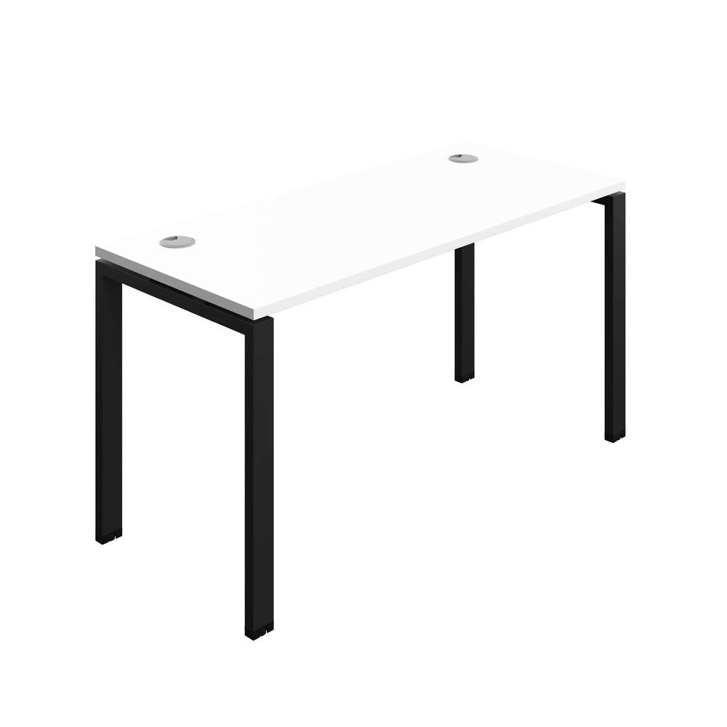 Synergy Bench With Cable Ports: 1 Person (Fsc) | Goal Post Leg | 1400 X 600 | White/Black
