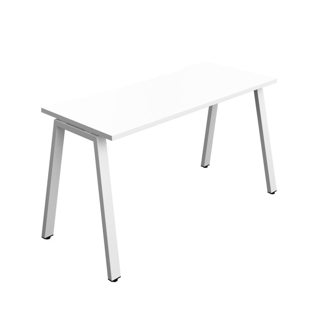 Synergy|1P Bench Desk|Cut Out|A-Frame|1400X700|White-White