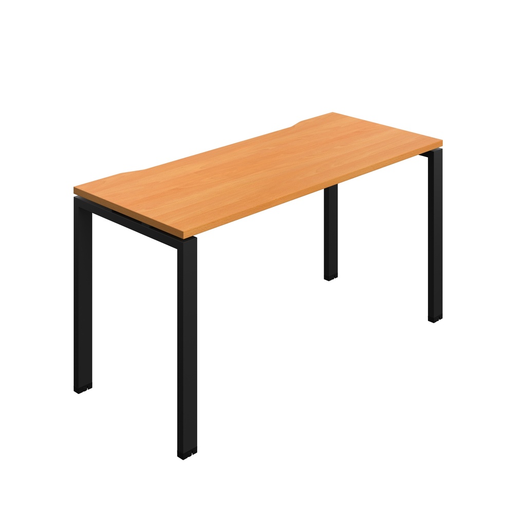 Synergy Bench With Cut Out: 1 Person (Fsc) | Goal Post Leg | 1400 X 700 | Beech/Black