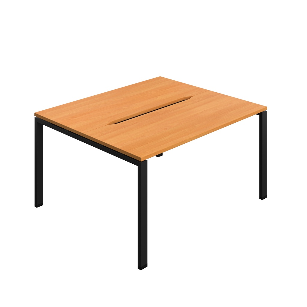 Synergy|2P Bench Desk|Cut Out|Goal Post|1400X700|Beech-Black