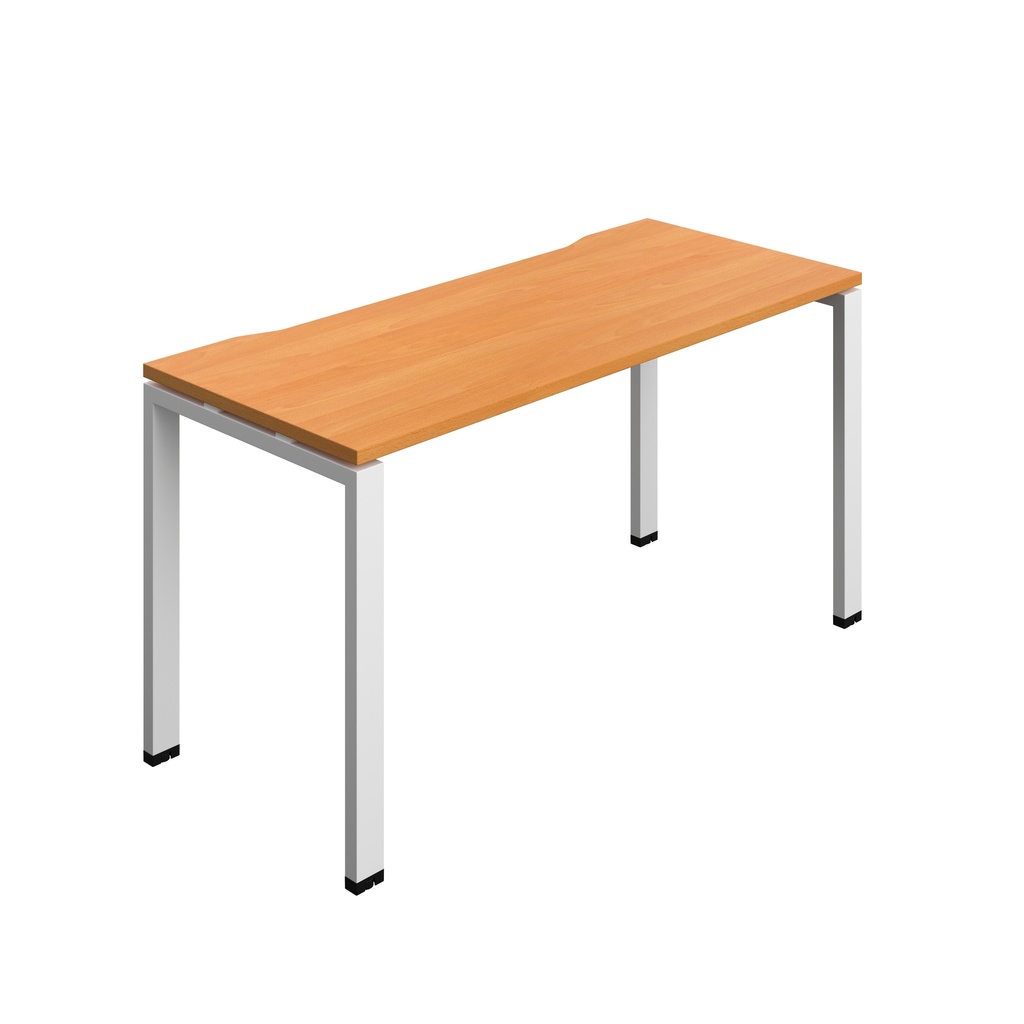 Synergy|1P Bench Desk|Cut Out|Goal Post|1400X700|Beech-White