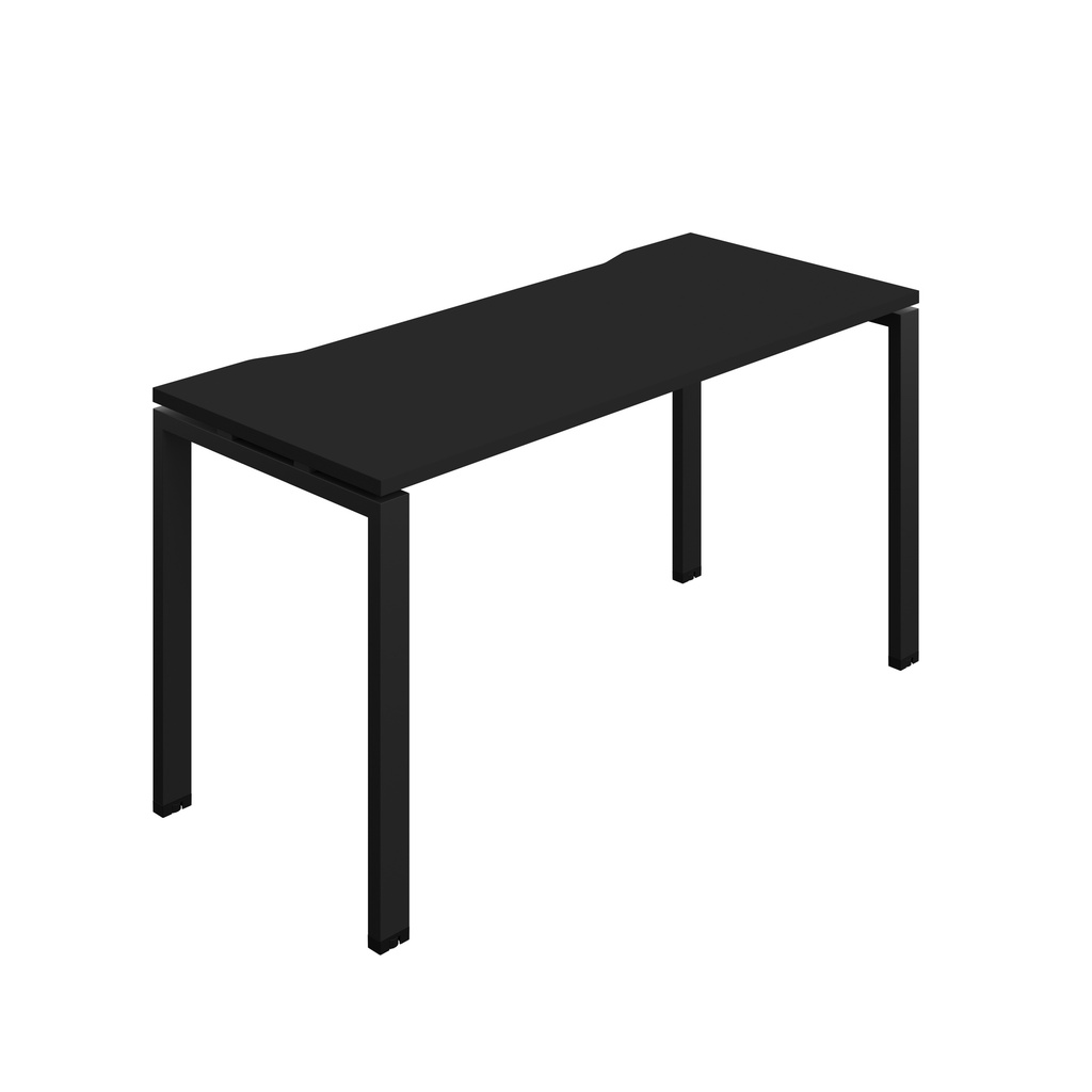 Synergy|1P Bench Desk|Cut Out|Goal Post|1400X700|Black-Black