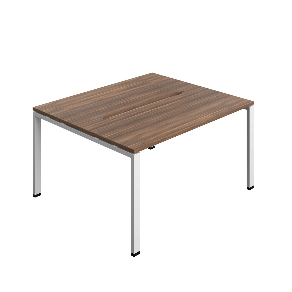 Synergy Bench With Cut Out: 2 Person (Fsc) | Goal Post Leg | 1400 X 700 | Dark Walnut/White