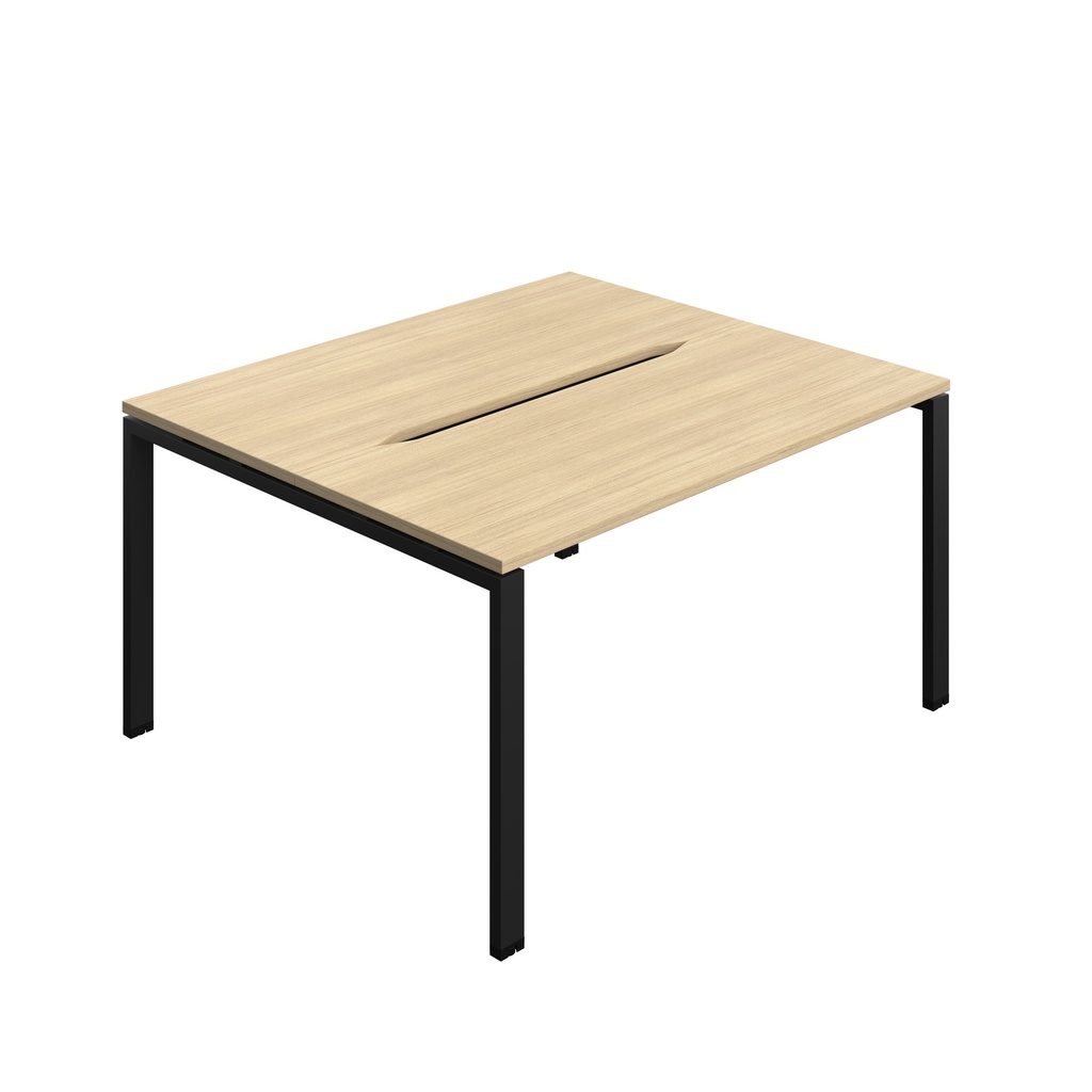 Synergy|2P Bench Desk|Cut Out|Goal Post|1400X700|Nova Oak-Black