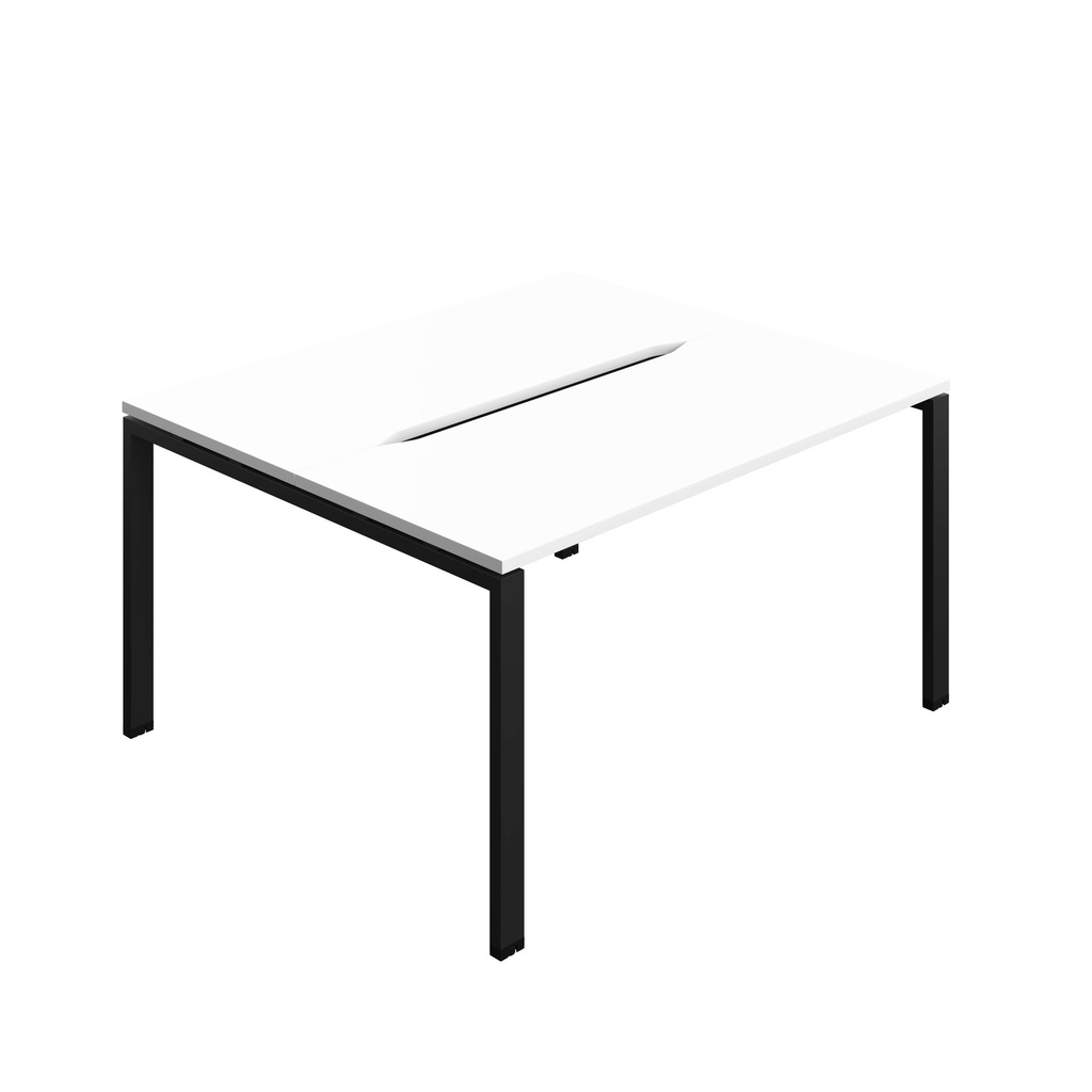 Synergy Bench With Cut Out: 2 Person (Fsc) | Goal Post Leg | 1400 X 700 | White/Black