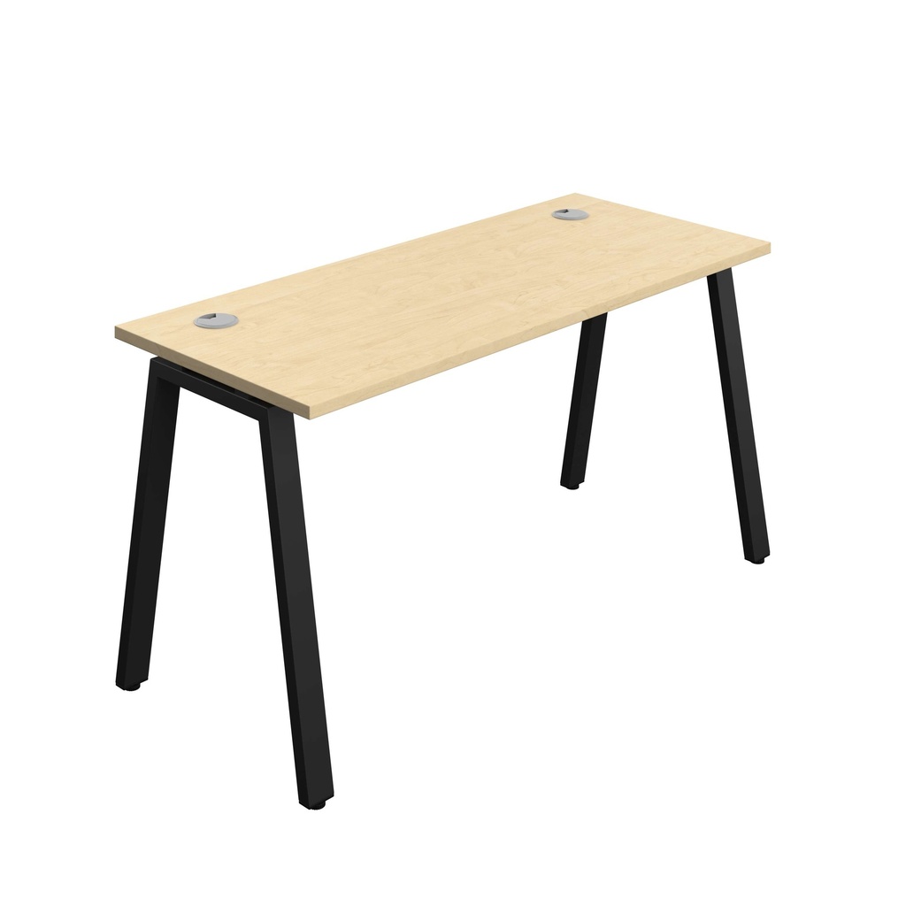 Synergy Bench With Cable Ports: 1 Person (Fsc) | A-Frame Leg | 1400 X 700 | Maple/Black