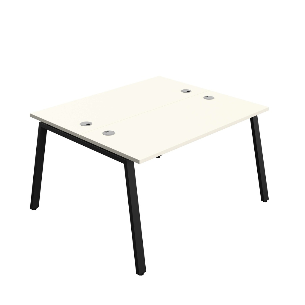 Synergy Bench With Cable Ports: 2 Person (Fsc) | A-Frame Leg | 1400 X 700 | White/Black
