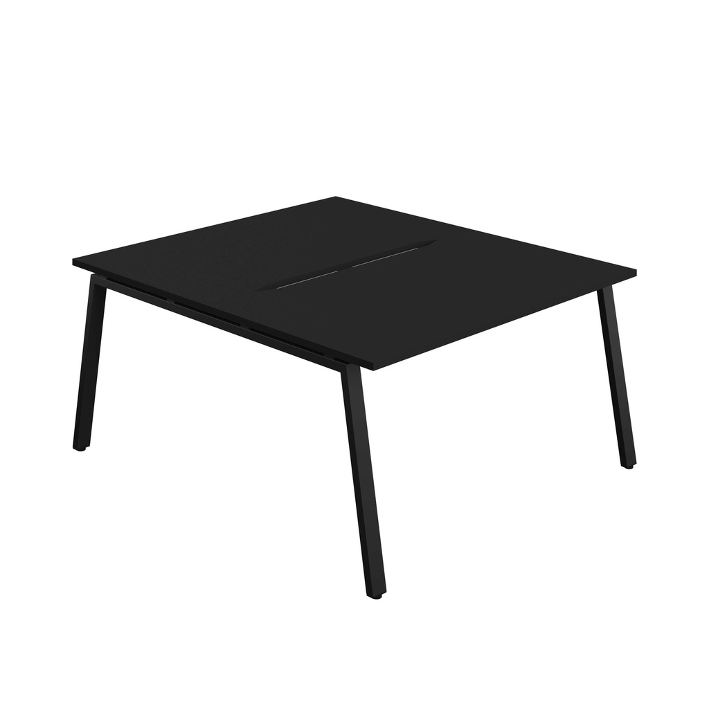Synergy Bench With Cut Out: 2 Person (Fsc) | A-Frame Leg | 1400 X 800 | Black/Black
