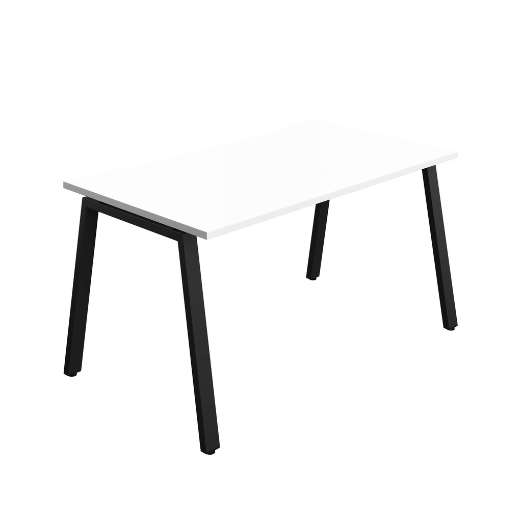 Synergy Bench With Cut Out: 1 Person (Fsc) | A-Frame Leg | 1400 X 800 | White/Black